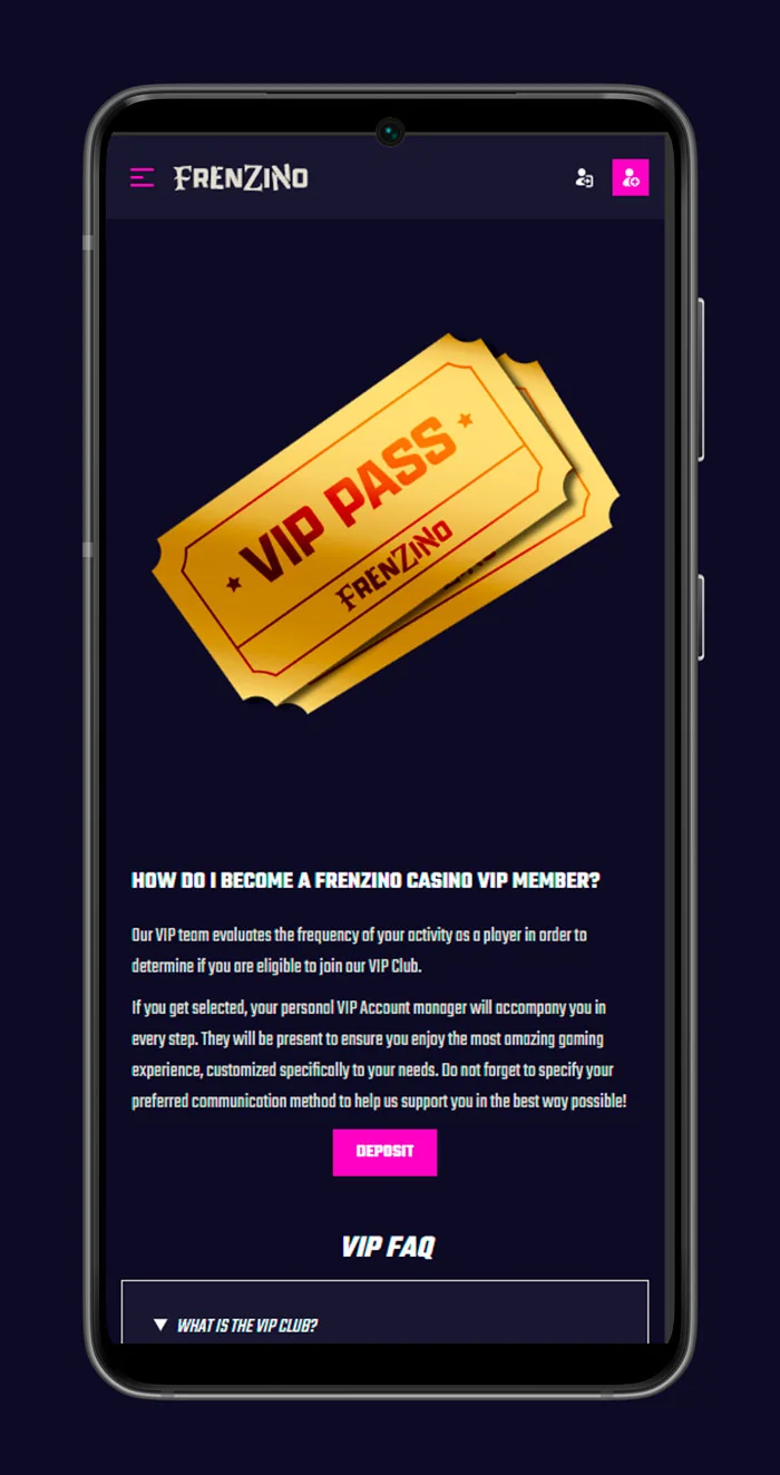 Frenzino casino VIP